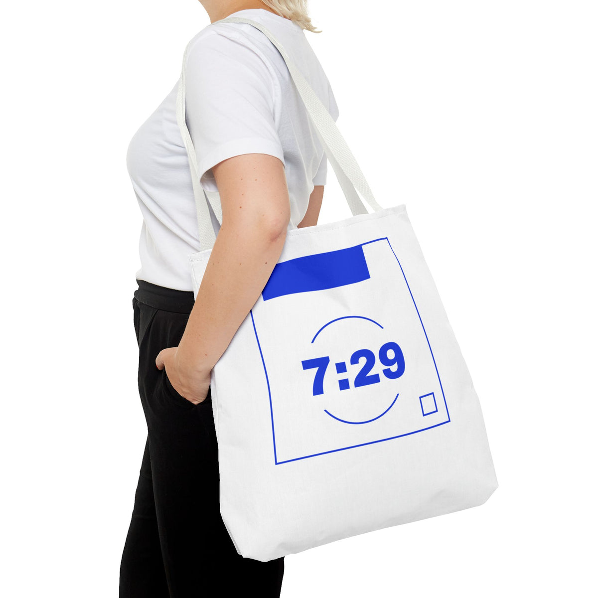 7:29 Blue Monday Tote bag