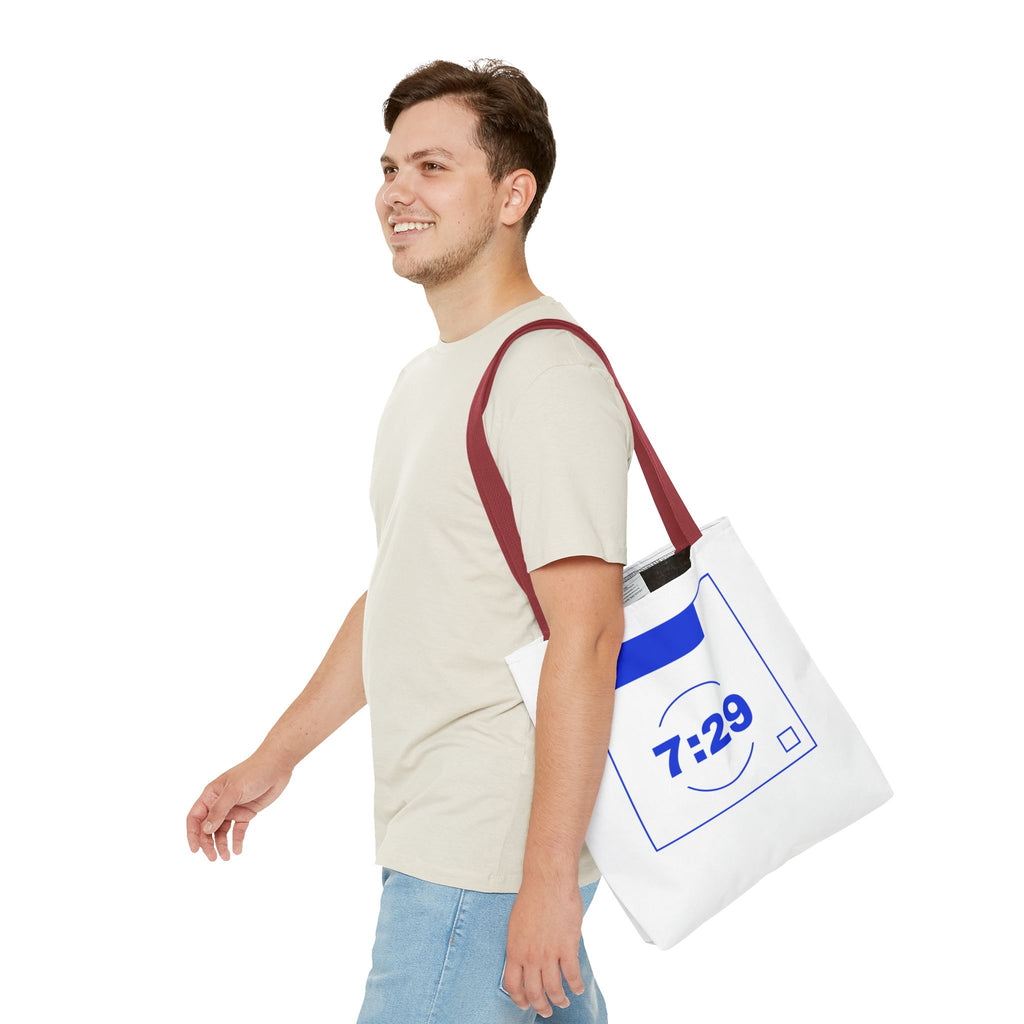 7:29 Blue Monday Tote bag