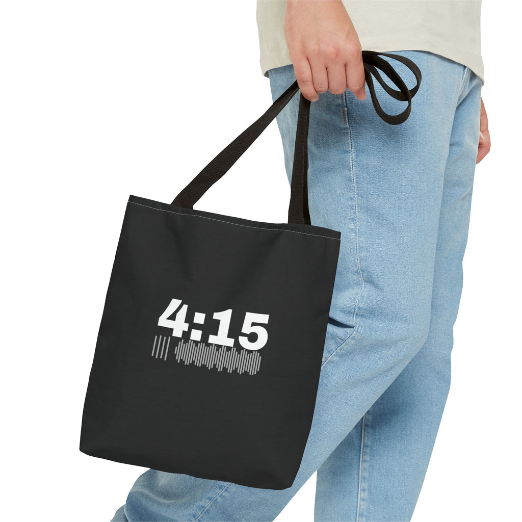 4:15 Back in Black Tote bag
