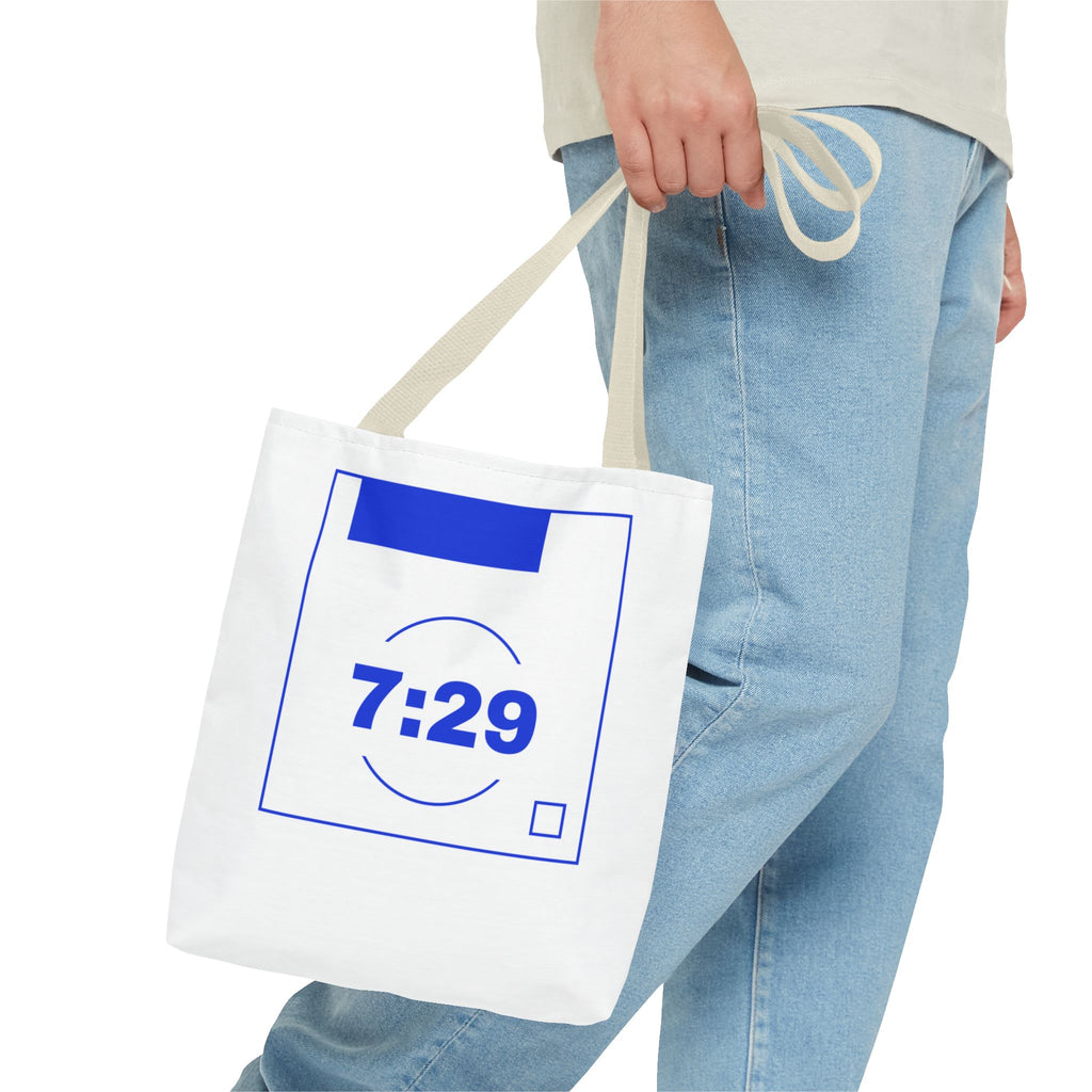 7:29 Blue Monday Tote bag