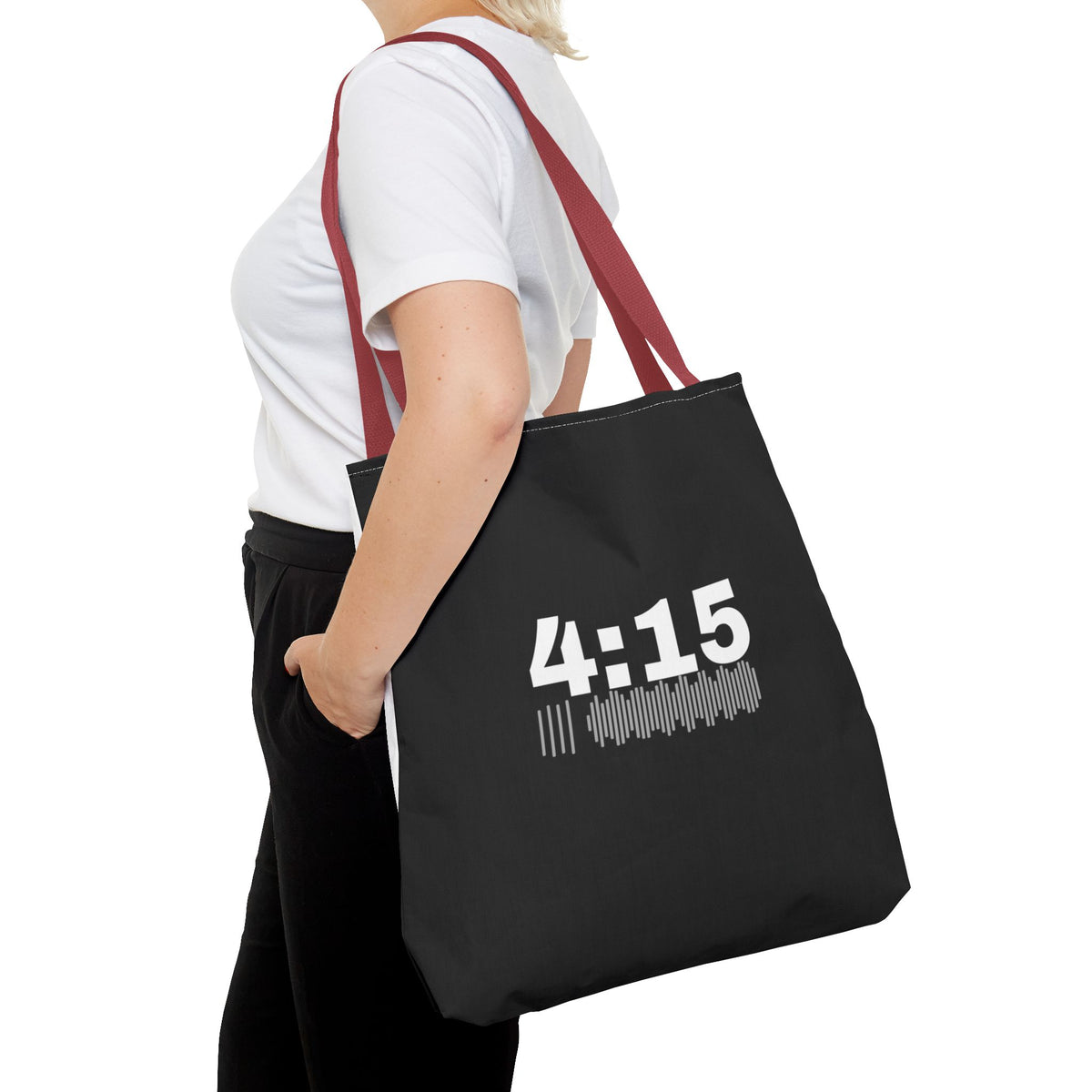 4:15 Back in Black Tote bag
