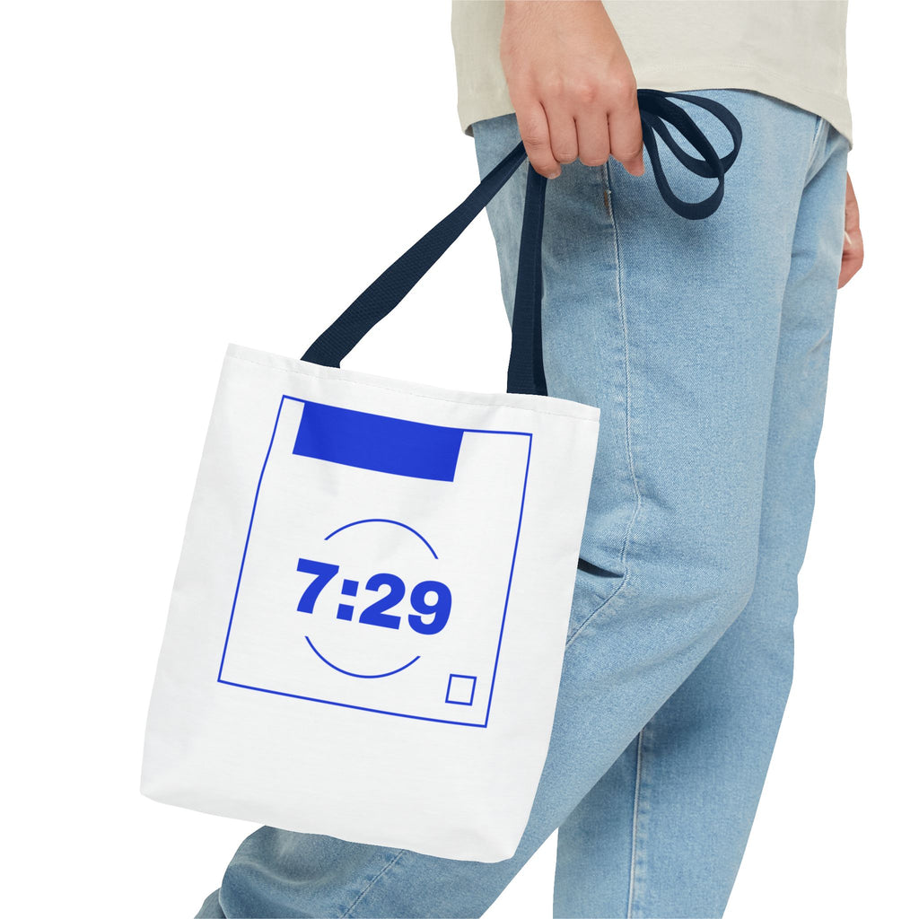 7:29 Blue Monday Tote bag