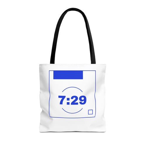 7:29 Blue Monday Tote bag
